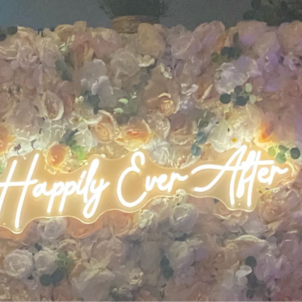 8.5” wide x 34” Neon Sign “Happily Ever After” . 3 different settings. - Picture 3 of 5